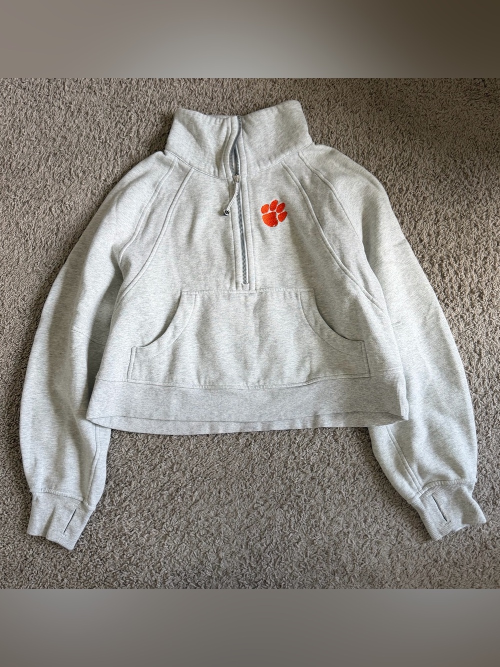 Lululemon Clemson Scuba Funnel Quarter Zip Oversized Pullover Sweater